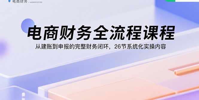 电商财务全流程课程：从建账到申报的完整财务闭环，26节系统化实操内容-紫橙资源网