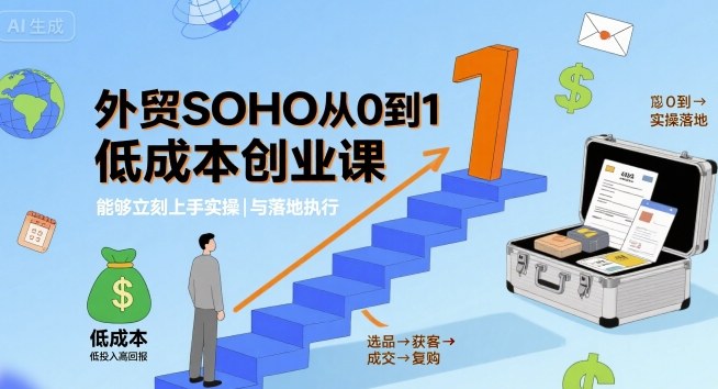 外贸SOHO从0到1低成本创业课，能够立刻上手实操与落地执行-紫橙资源网