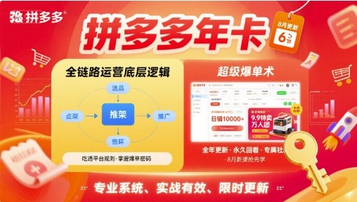 拼多多年卡【8月更新6节】拼多多全链路运营底层逻辑，超级爆单术-紫橙资源网