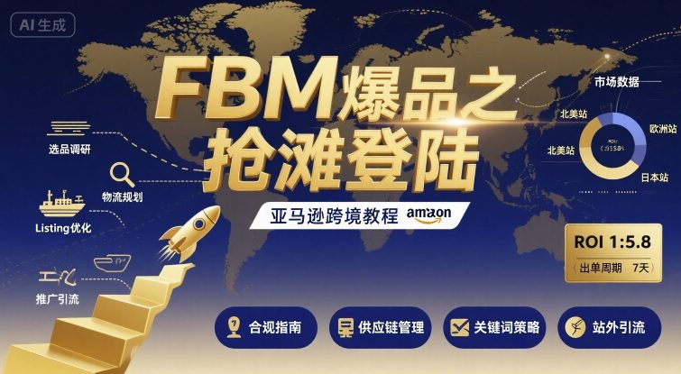 FBM爆品之抢滩登陆-亚马逊跨境教程-紫橙资源网