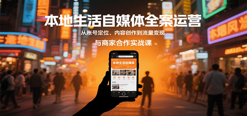 本地生活自媒体全案运营，从账号定位、内容创作到流量变现与商家合作实战课-紫橙资源网