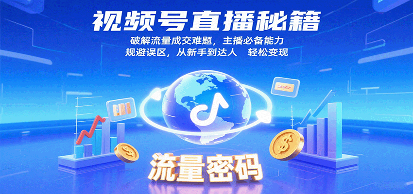视频号直播秘籍，破解流量成交难题，主播必备能力，规避误区，从新手到达人轻松变现-紫橙资源网