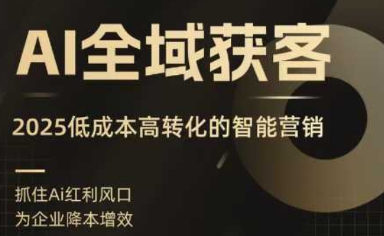 AI全域获客实训营，2025低成本高转化的智能营销，精准找客，高效营销-紫橙资源网