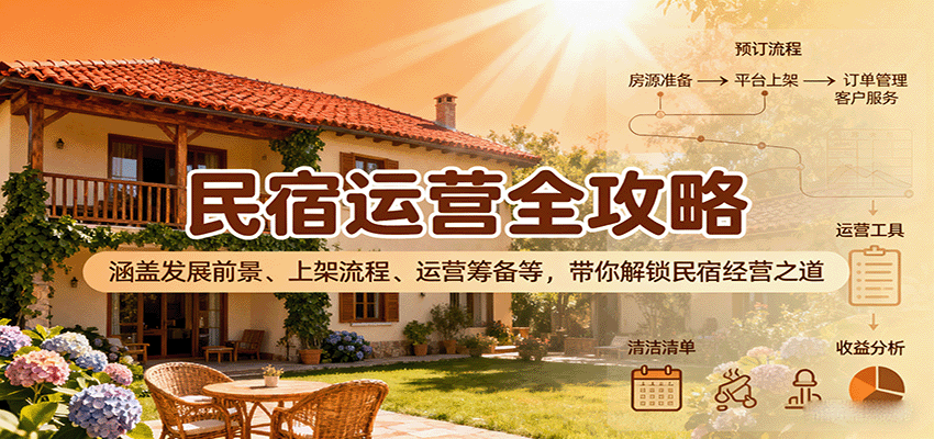 民宿运营全攻略：涵盖发展前景、上架流程、运营筹备等，带你解锁民宿经营之道-紫橙资源网