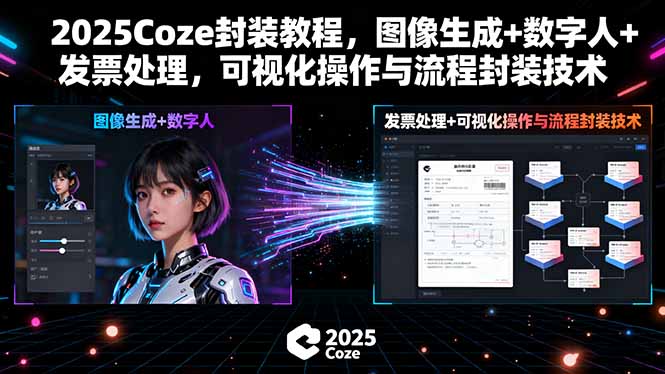2025Coze封装教程，图像生成+数字人+发票处理，可视化操作与流程封装技术-紫橙资源网