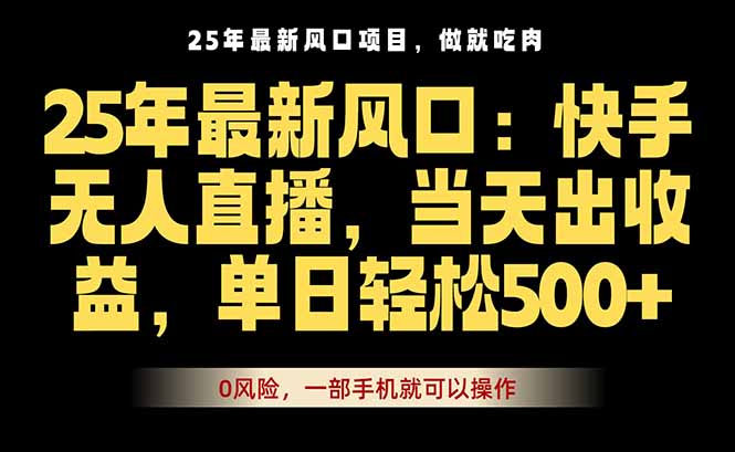 25年最新无人直播玩法，当天秒出单，一部手机就可操作-紫橙资源网