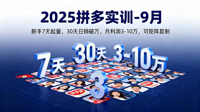 2025拼多多实训-9月：新手7天起量,30天日销破万,月利润3-10万,可矩阵复制-紫橙资源网