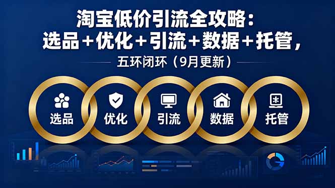 淘宝低价引流全攻略：选品＋优化＋引流＋数据＋托管，五环闭环（9月更新）-紫橙资源网