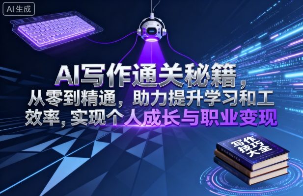 AI写作通关秘籍，从零到精通，助力提升学习和工作效率，实现个人成长与职业变现-紫橙资源网