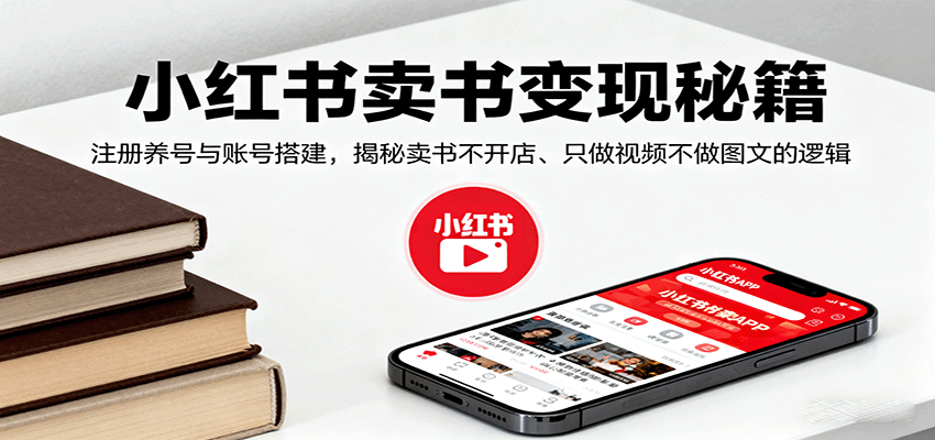 小红书卖书变现秘籍，注册养号与账号搭建，揭秘卖书不开店、只做视频不做图文的逻辑-紫橙资源网