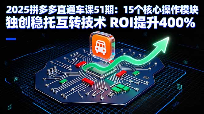 2025拼多多直通车课51期：15个核心操作模块 独创稳托互转技术 ROI提升400%-紫橙资源网