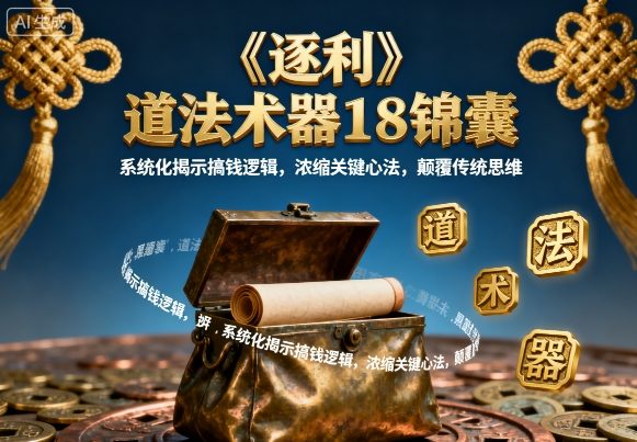 《逐利》道法术器18锦囊，系统化揭示搞钱逻辑，浓缩关键心法，颠覆传统思维-紫橙资源网