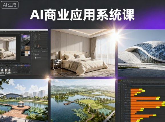 AI商业应用系统课，室内-软装-建筑-景观，智能设计+效果图+动画画实战 - 冒泡网