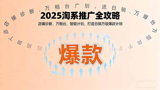 2025淘系推广全攻略，店铺诊断、万相台、智能计划，打造日销万级爆款计划-紫橙资源网