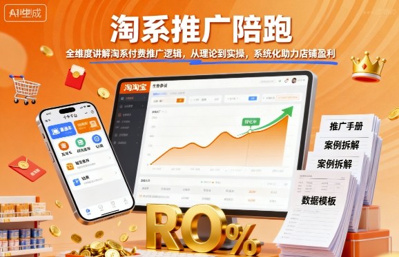 淘系推广陪跑,全维度讲解淘系付费推广逻辑,从理论到实操,系统化助力店铺盈利-紫橙资源网