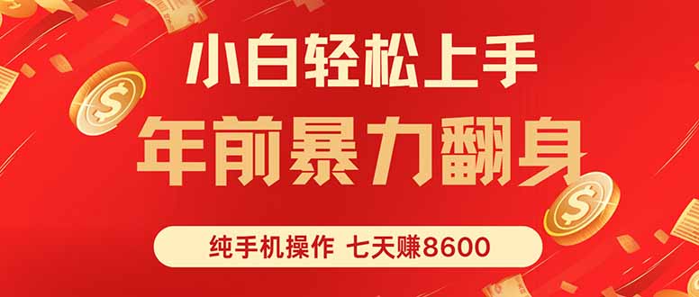 七天狂赚8600,小白纯手机操作,日入1000+-紫橙资源网