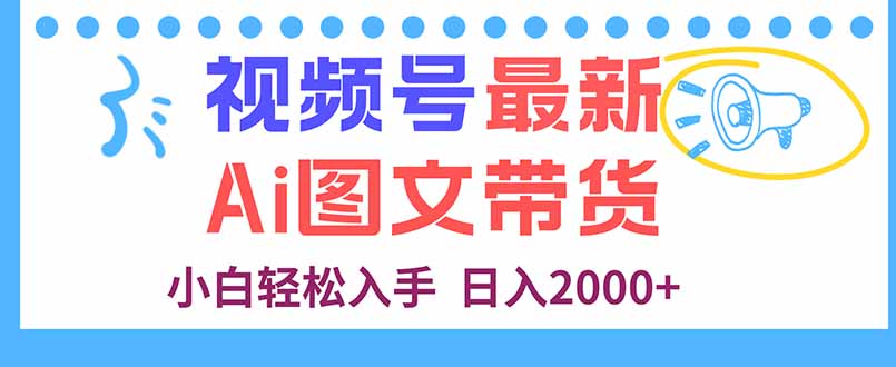 视频号最新AI图文带货，每天几分钟，小白轻松入手，日入2000+-紫橙资源网
