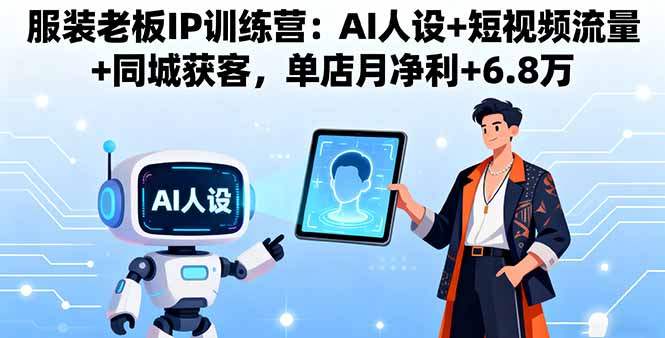 服装老板IP训练营：AI人设+短视频流量+同城获客，单店月净利+6.8万-紫橙资源网