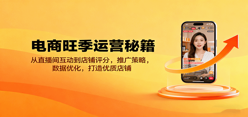 电商旺季运营秘籍:从直播间互动到店铺评分,推广策略,数据优化,打造优质店铺-紫橙资源网