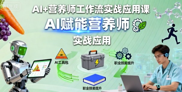 AI+营养师工作流实战应用课，AI赋能营养师-紫橙资源网