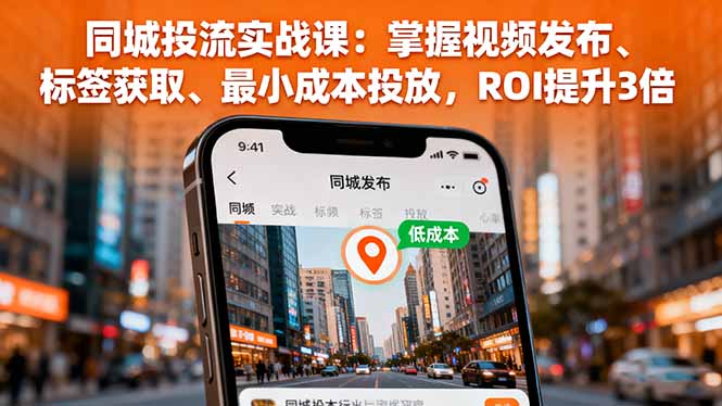 同城投流实战课：掌握视频发布、标签获取、最小成本投放，ROI提升3倍-紫橙资源网