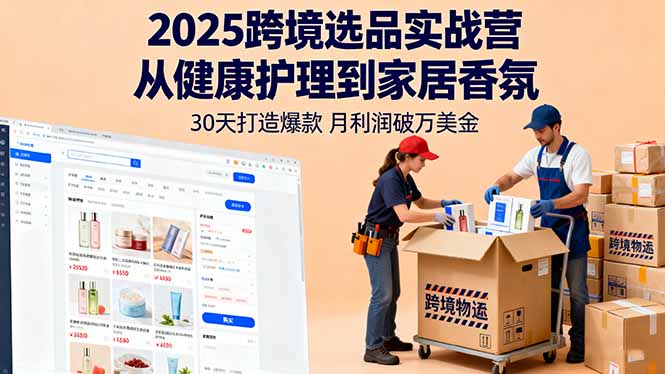 2025跨境选品实战营:从健康护理到家居香氛,30天打造爆款,月利润破万美金-紫橙资源网
