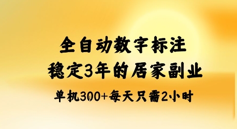 全自动数字标注,稳定3年的蓝海项目,居家也能矩阵开干的副业,单机日入3张+-紫橙资源网