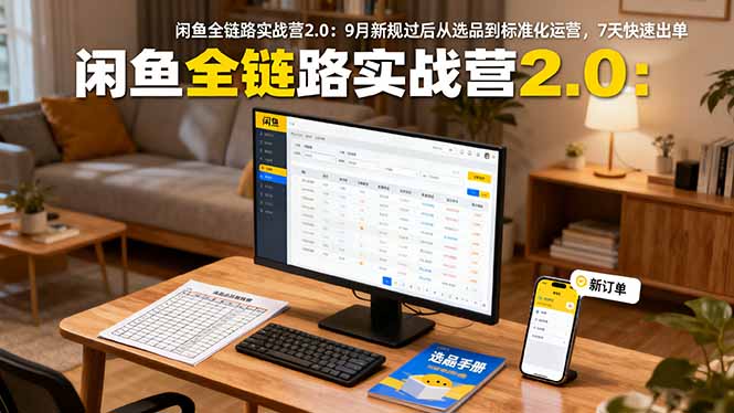 闲鱼全链路实战营2.0:9月新规过后从选品到标准化运营,7天快速出单-紫橙资源网