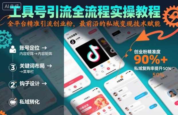 工具号引流全流程保姆级实操教程，全平台精准引流创业粉，最前沿的私域变现技术赋能-紫橙资源网