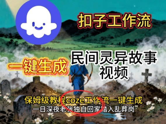 Coze扣子工作流一键生成民间灵异故事视频，保姆级教程搭建教学-紫橙资源网