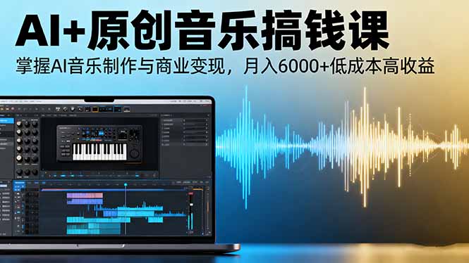AI+原创音乐搞钱课：掌握AI音乐制作与商业变现，月入6000+低成本高收益-紫橙资源网