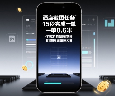 酒店截图任务，15秒完成一单，一单0.6米，任务不限量随便接，矩阵拉满单日3张-紫橙资源网