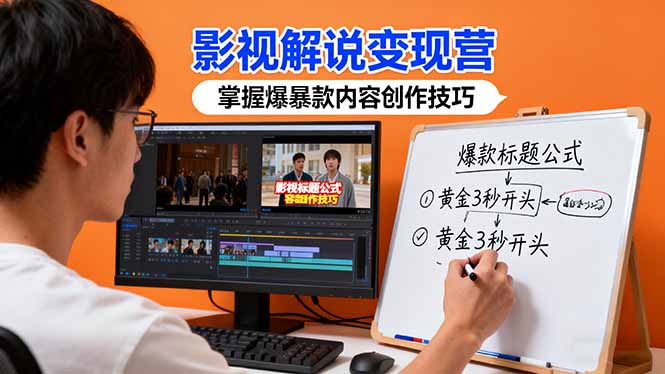 影视解说变现营：通过30+实战案例爆款内容创作技巧，掌握影视解说盈利密码-紫橙资源网