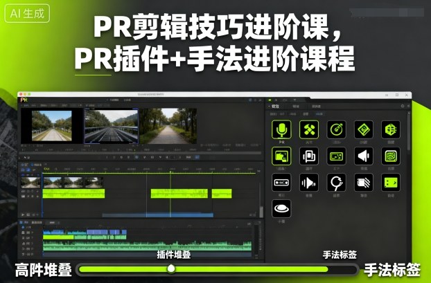 PR剪辑技巧进阶课，PR插件+手法进阶课程 - 冒泡网