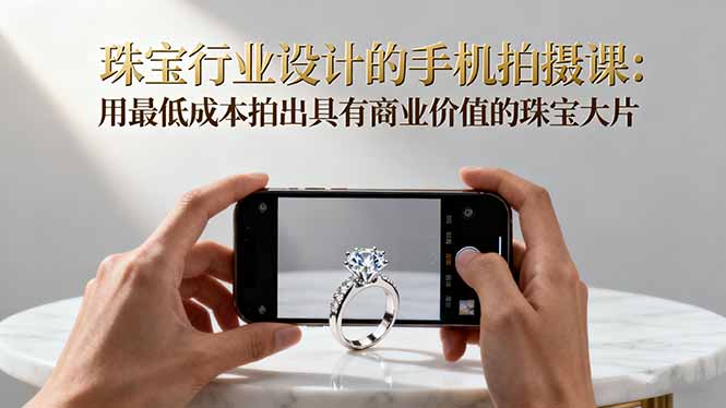 珠宝行业设计的手机拍摄课：用最低成本拍出具有商业价值的珠宝大片！-紫橙资源网