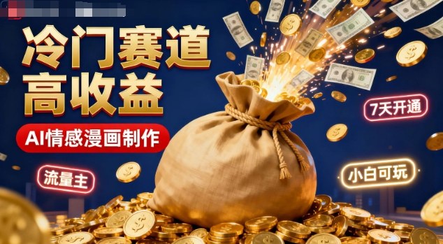 公众号冷门赛道,用AI做情感漫画,7天开通流量主,操作简单,小白可玩-紫橙资源网