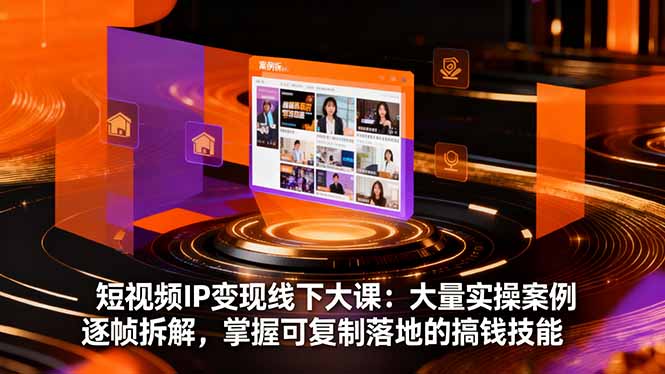 短视频IP变现线下大课:大量实操案例逐帧拆解,掌握可复制落地的搞钱技能-紫橙资源网