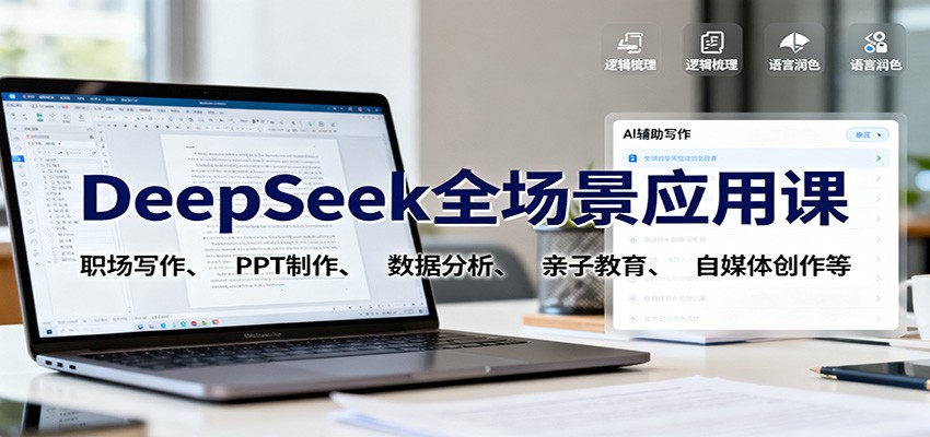DeepSeek全场景应用课：职场写作、 PPT制作、数据分析、亲子教育、自媒体创作等-紫橙资源网