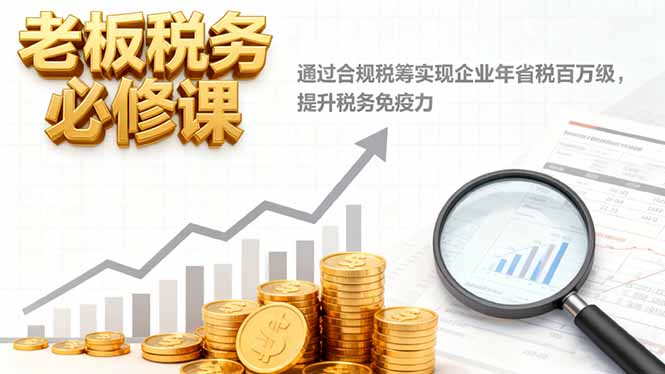 老板税务必修课，通过合规税筹实现企业年省税百万级，提升税务免疫力-紫橙资源网