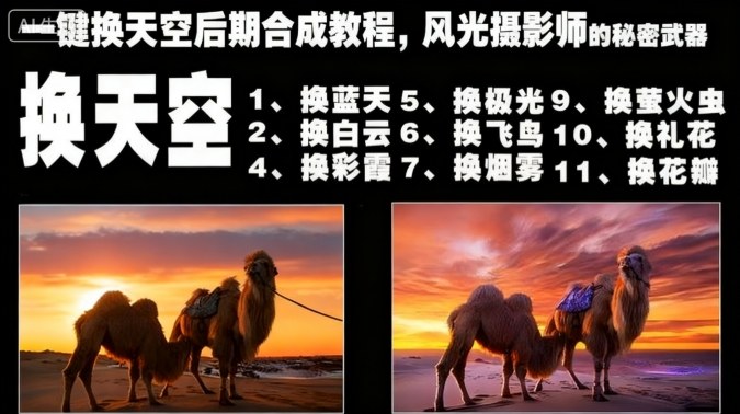 一键换天空后期合成教程，风光摄影师的秘密武器-紫橙资源网