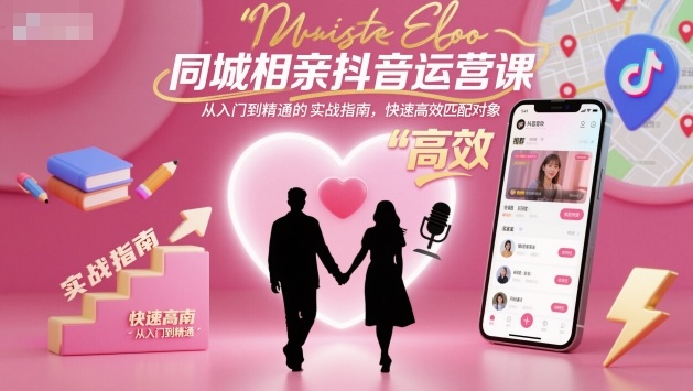 同城相亲抖音运营课，从入门到精通的实战指南，快速高效匹配对象 - 冒泡网