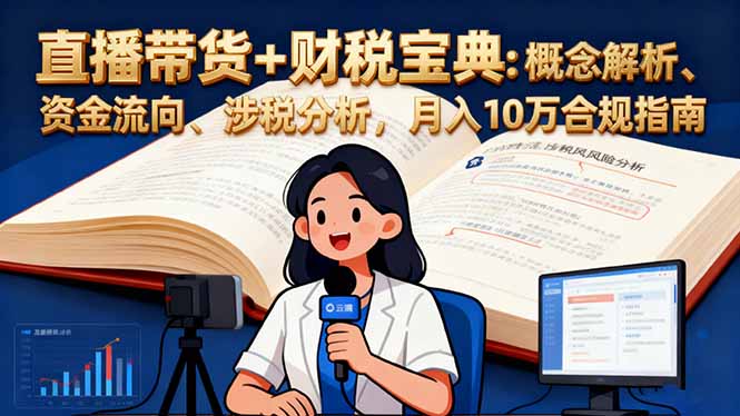 直播带货+财税宝典：概念解析、资金流向、涉税分析，月入10万合规指南-紫橙资源网