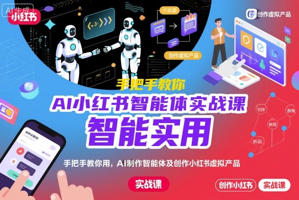 AI小红书智能体实战课，手把手教你用AI制作智能体及创作小红书虚拟产品，提效+内容商业化-紫橙资源网