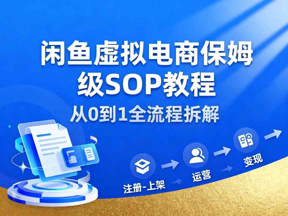 闲鱼虚拟电商,月入轻松过1W,保姆级SOP教程-紫橙资源网