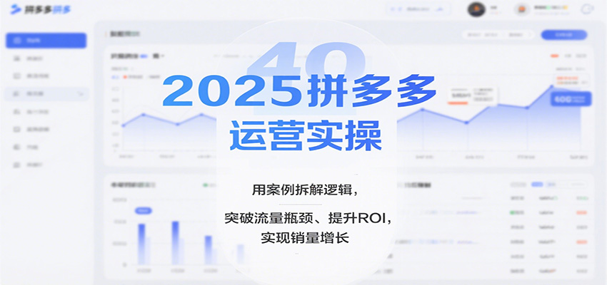 2025拼多多运营实操，用案例拆解逻辑，突破流量瓶颈、提升ROI，实现销量增长-紫橙资源网