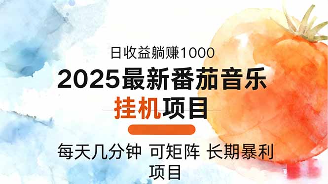 2025年最新番茄音乐人挂机项目，每天几分钟，月入1000＋，可矩阵，一台... - 中创网