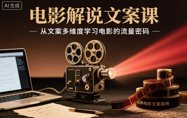 电影解说文案课,从文案多维度学习电影的流量密码-紫橙资源网