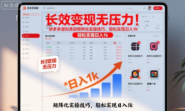 长效变现无压力！拼多多虚拟类目矩阵化实操技巧，轻松实现日入1k-紫橙资源网