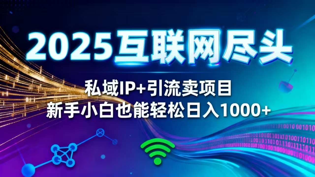 2025网创尽头王炸项目！私域 IP + 精准引流，新手小白在家躺赚日入 1000+-紫橙资源网