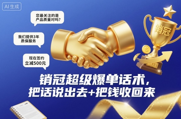 销冠超级爆单话术,把话说出去+把钱收回来-紫橙资源网